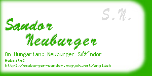 sandor neuburger business card